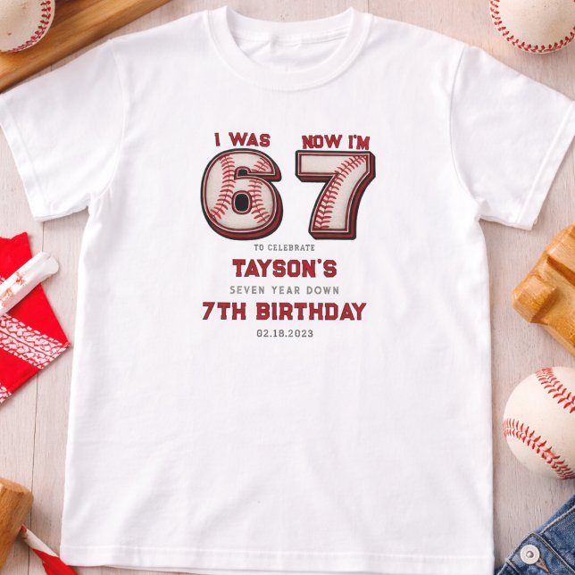 Jag var 6, nu är jag 7 – Baseboll 7-års födelsedag T Shirt (I Was 6, Now I’m 7 – Baseball 7th Birthday T-Shirt
)