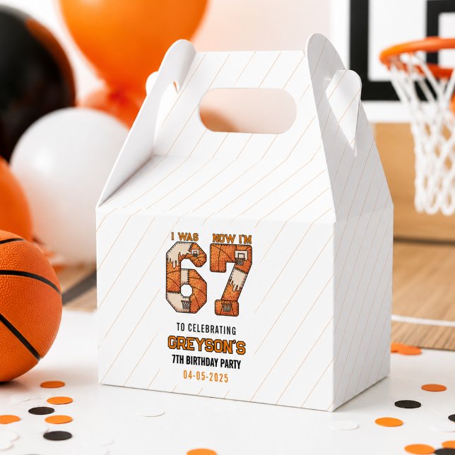 Jag var 6 nu är jag 7 Basket – 7-års födelsedagsfe Presentaskar (I Was 6 Now I’m 7 Basketball – 7th Birthday Party Favor Boxes
)
