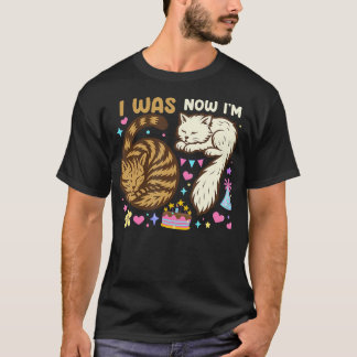 Jag var 6 nu är jag 7 födelsedag 7 år gammal födel t shirt