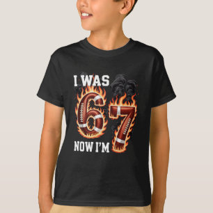 Jag var 6 nu är jag 7 gammal fotboll dråpe 7-årsda t shirt