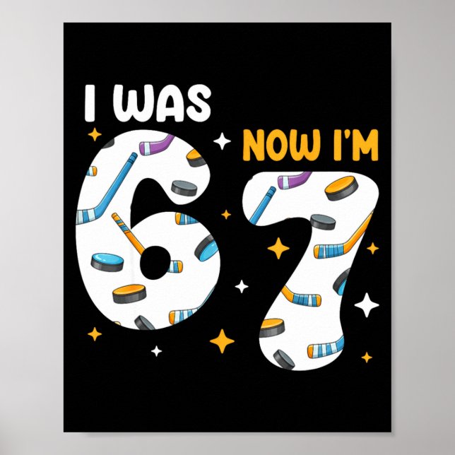 Jag var 6 nu är jag 7 Hockey Födelsedag  Poster (Framsidan)