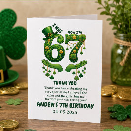 Jag var 6 nu är jag 7 St. Patricks dag pojke födel Tack Kort
