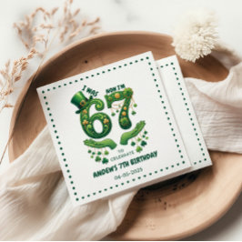 Jag var 6 nu är jag 7 St. Patrick's Day pojke föde Pappersservett