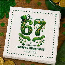 Jag var 6 nu är jag 7 St. Patrick's Day pojke föde Pappersservett