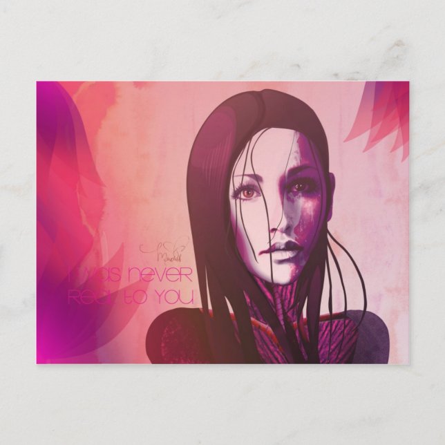 Jag var aldrig verklig till dig vykortet vykort (Framsida)