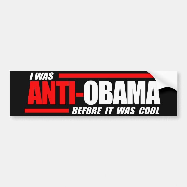 Jag var Anti-Obama, för det var kall vit Bildekal (Framsidan)