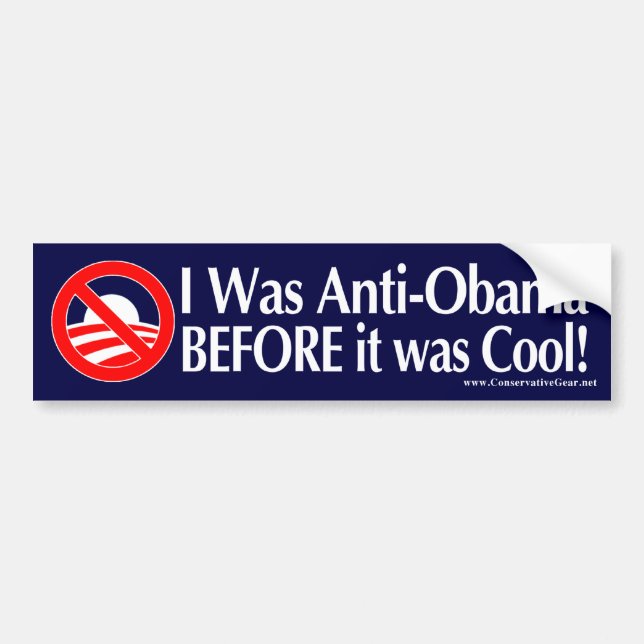 Jag var Anti-Obama, för det var kallt Bildekal (Framsidan)