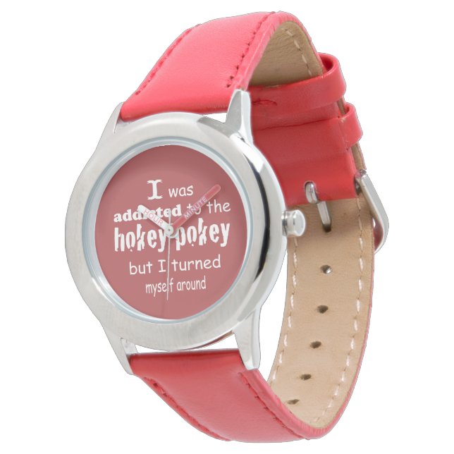 Jag var Beroende till Hokey Pokey Typography Quote Armbandsur (Vinklad)