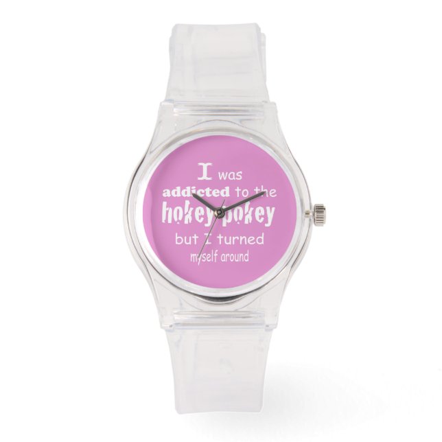 Jag var Beroende till Hokey Pokey Typography Quote Armbandsur (Framsida)