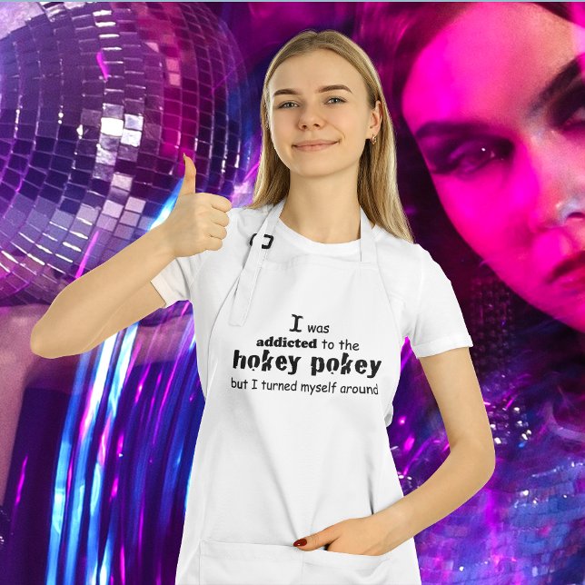 Jag var Beroende till Hokey Pokey Typography Quote Förkläde (Skapare uppladdad)