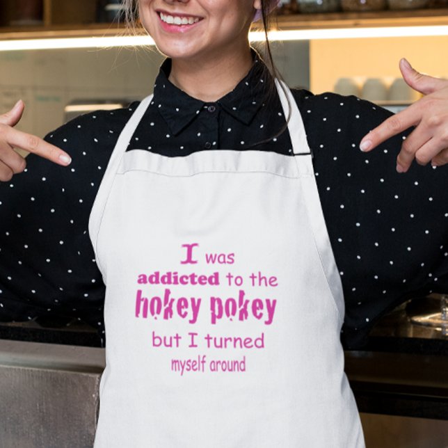 Jag var Beroende till Hokey Pokey Typography Quote Förkläde (Skapare uppladdad)
