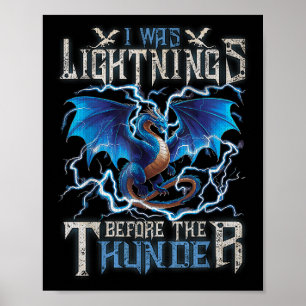 Jag var blixt före Fantasy Dragon Poster