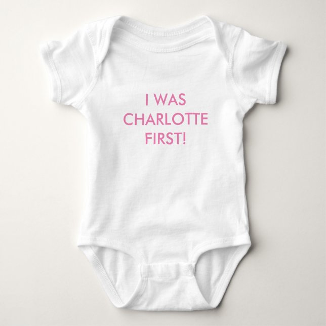 Jag var Charlotte först! romper Tröja (Framsida)