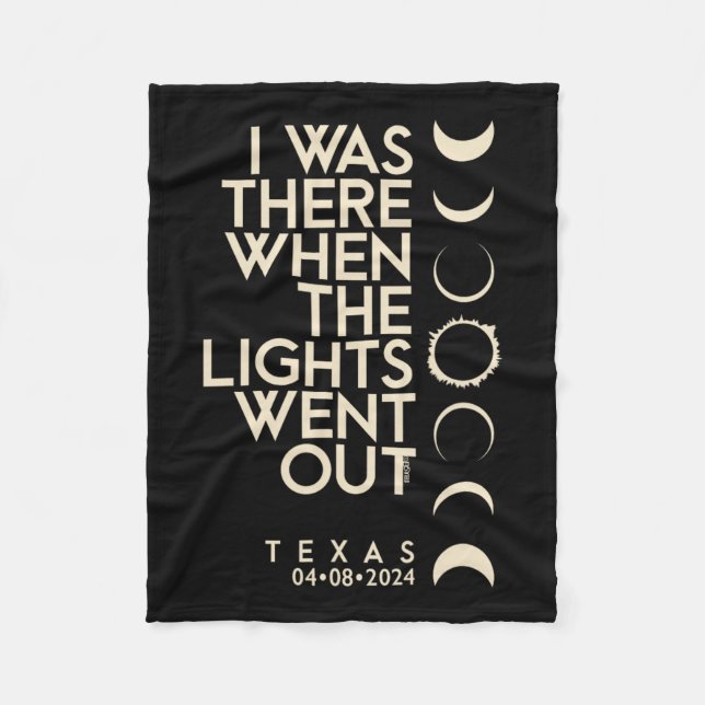 Jag var där i Texas Total Solar Eclipse 2024 Fleecefilt (Framsidan)