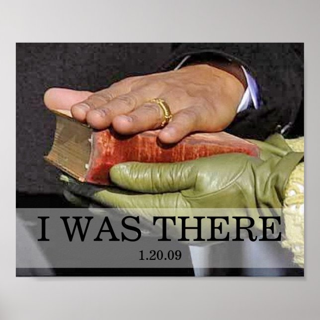 JAG VAR DÄR: President Obama Hand på Lincoln Bible Poster (Framsidan)