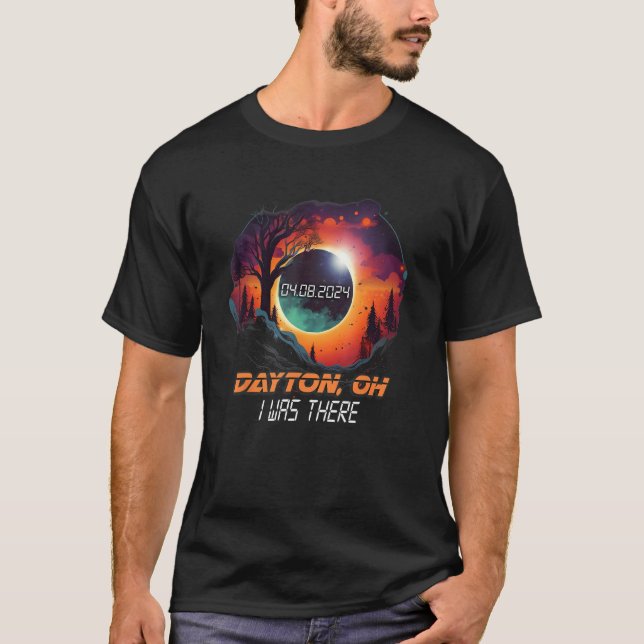 Jag var där Total Solar Eclipse Dayton Ohio OH T Shirt (Framsida)