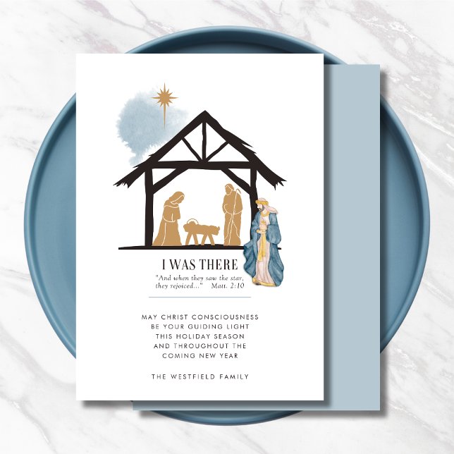 Jag var där Wiseman Bibelcitat Julkrubba Julkort (I Was There Wiseman Bible Quote Nativity Scene Christmas Card)