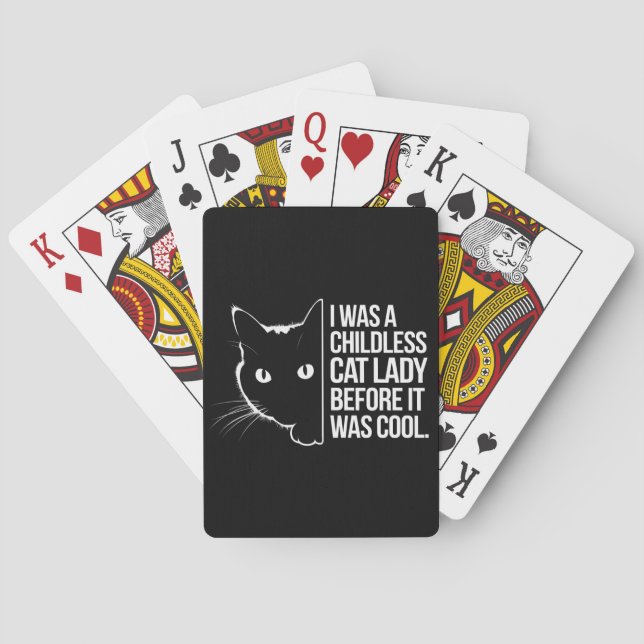 Jag var en barnlös katt Dam innan det var Coola Casinokort (Baksidan)