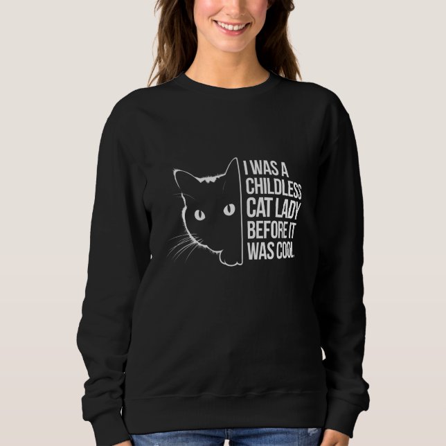 Jag var en barnlös katt Dam innan det var Coola T Shirt (Framsida)