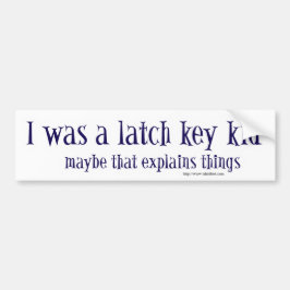 Jag var en latch nyckel-unge bildekal