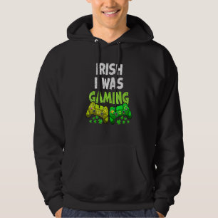 Jag var en lekande St patricks day Gamer Hoodie