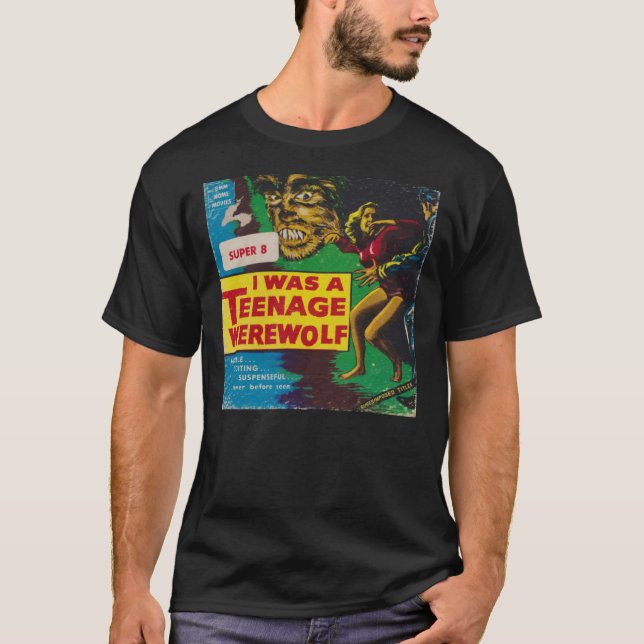 JAG VAR EN TEENAGE WEREWOLF Toppen 8 Classic T-Shi T Shirt (Framsida)