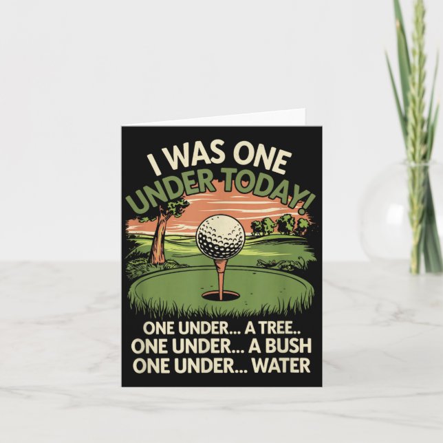 Jag var en under par idag Rolig golfälskare Golfar Kort (Framsida)