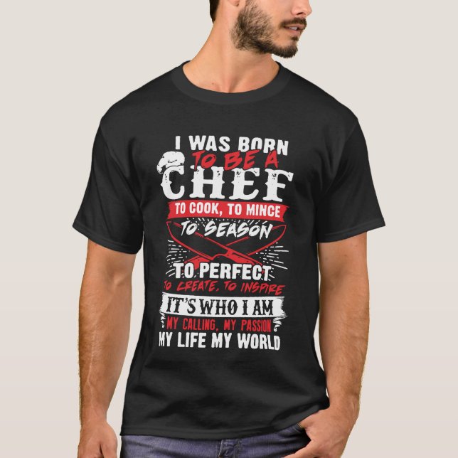 Jag var född att vara en kock tee shirt (Framsida)