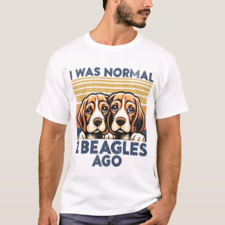 Jag var för 2 Beagles sen. Funny Beagle Hund älska T Shirt