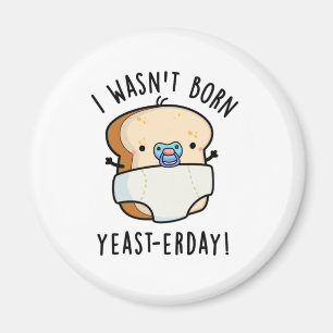 Jag var inte Born Yast-erday Funny Bread Pun Magnet