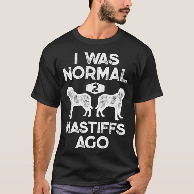 Jag var normal 2 mastiffs på engelska Mastiff Vint T Shirt (Framsida)