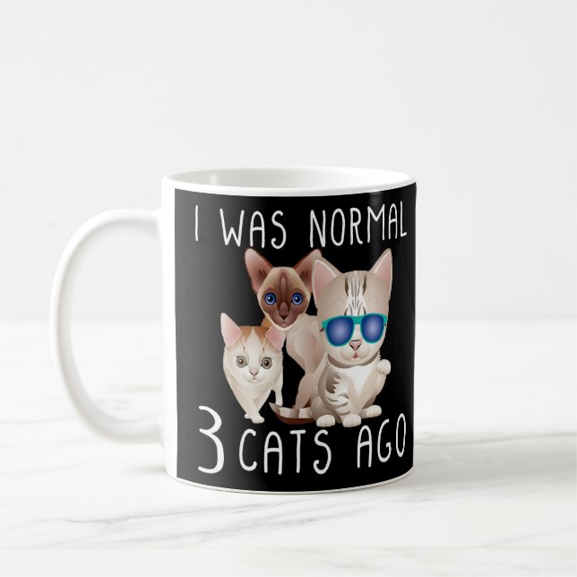 Jag var normal för 3 katter för sent. kaffemugg (Vänster)
