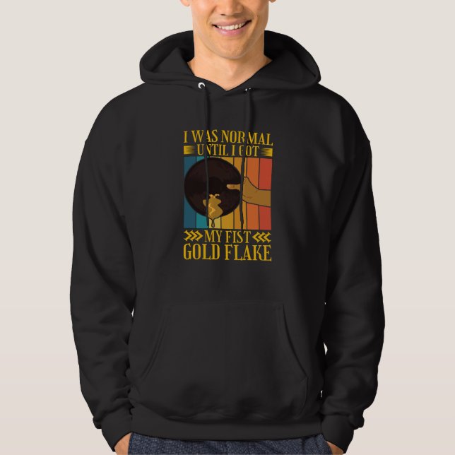 Jag var normal tills min första guldflinga guldpro hoodie (Framsida)