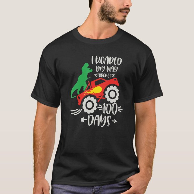 Jag var på väg till 100 dagars Dinosaur Monster T Shirt (Framsida)