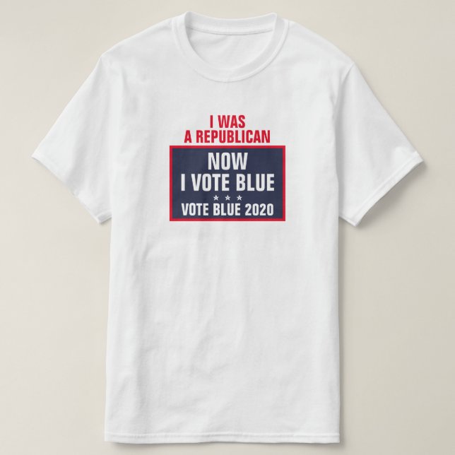 Jag var republikan nu och röstade blått 2020 t shirt (Design framsida)