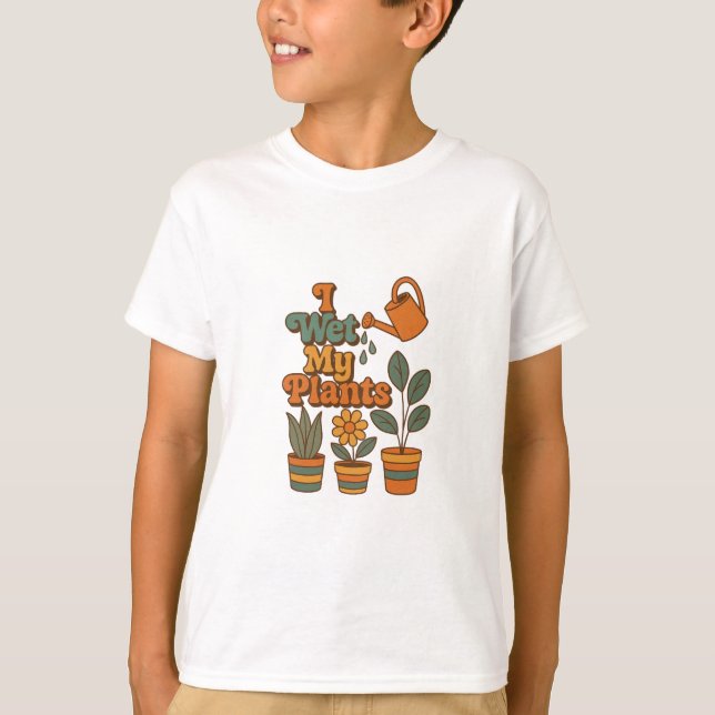 Jag vattnar mina växter – Retro 70-talsränder T Shirt (Framsida)