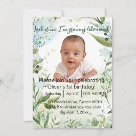 Jag växer som en ogräs, 1:a födelsedagspojke. inbjudningar