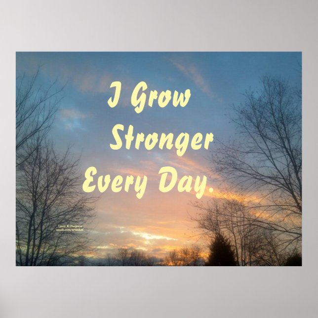 JAG VÄXER STARKARE VARJE DAG MOTIVERING POSTER (Framsidan)