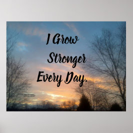 JAG VÄXER STARKARE VARJE DAG MOTIVERING POSTER
