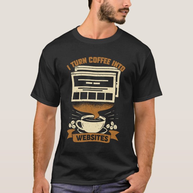 Jag växlar kaffe till Webben Designer Gift för web T Shirt (Framsida)