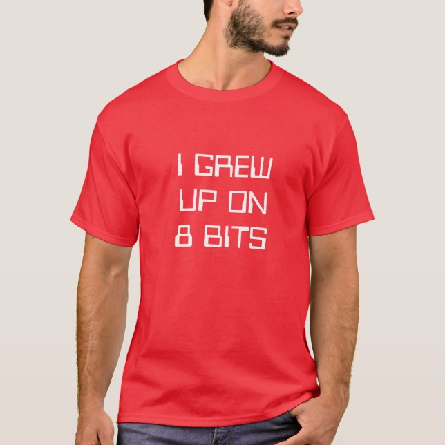 Jag växte upp på 8 bitar tee shirt (Framsida)