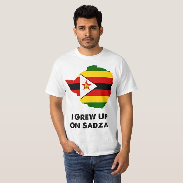 Jag växte upp på Sadza Zimbabwe Tee (Hel framsida)
