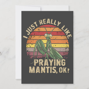 Jag Verkligen gillar att be Mantis Ok Insekt Retro Inbjudningar