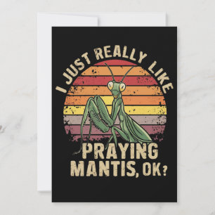 Jag Verkligen gillar att be Mantis Ok Insekt Retro Julkort