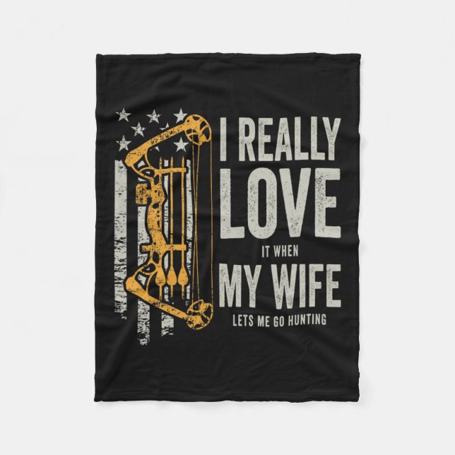 Jag Verkligen när min fru låter mig jaga F Fleecefilt (Framsidan)