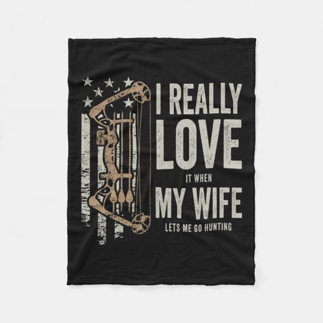 Jag Verkligen när min fru låter mig jaga F Fleecefilt (Framsidan)