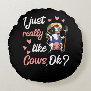 Jag Verkligen precis som Cows Cute Farm Animal Rund Kudde