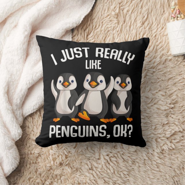 Jag Verkligen precis som Penguins Kids Girl Boys W Kudde (Filt)