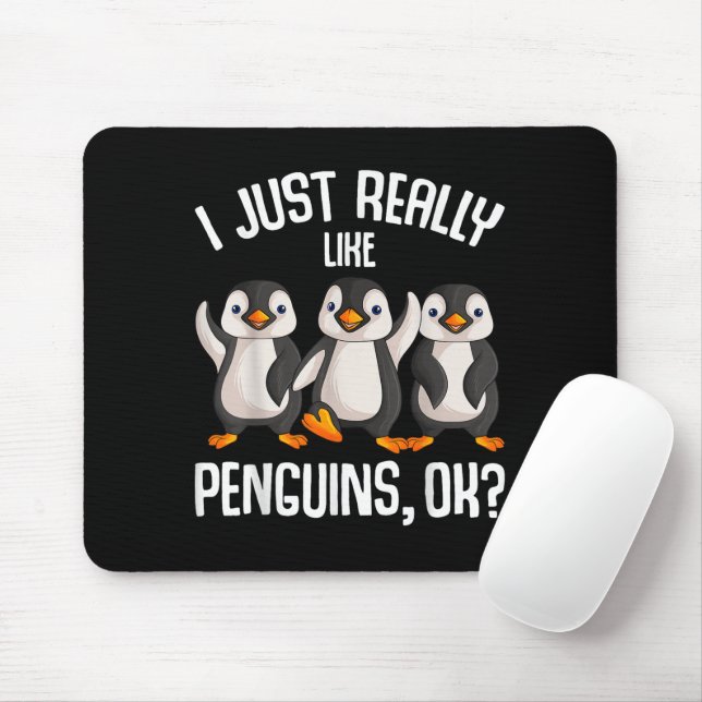 Jag Verkligen precis som Penguins Kids Girl Boys W Musmatta (Med mus)