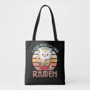 Jag Verkligen precis som Ramen Cute Cat Eats Ramen Tygkasse